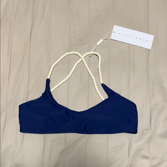 Ayra Swim Panama Top - Blue/White - Picture 3 of 5